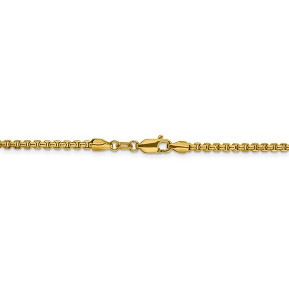 2.4mm 14k Yellow Gold Diamond Cut Round Box Chain Necklace, 20 Inch - Picture 4 of 8